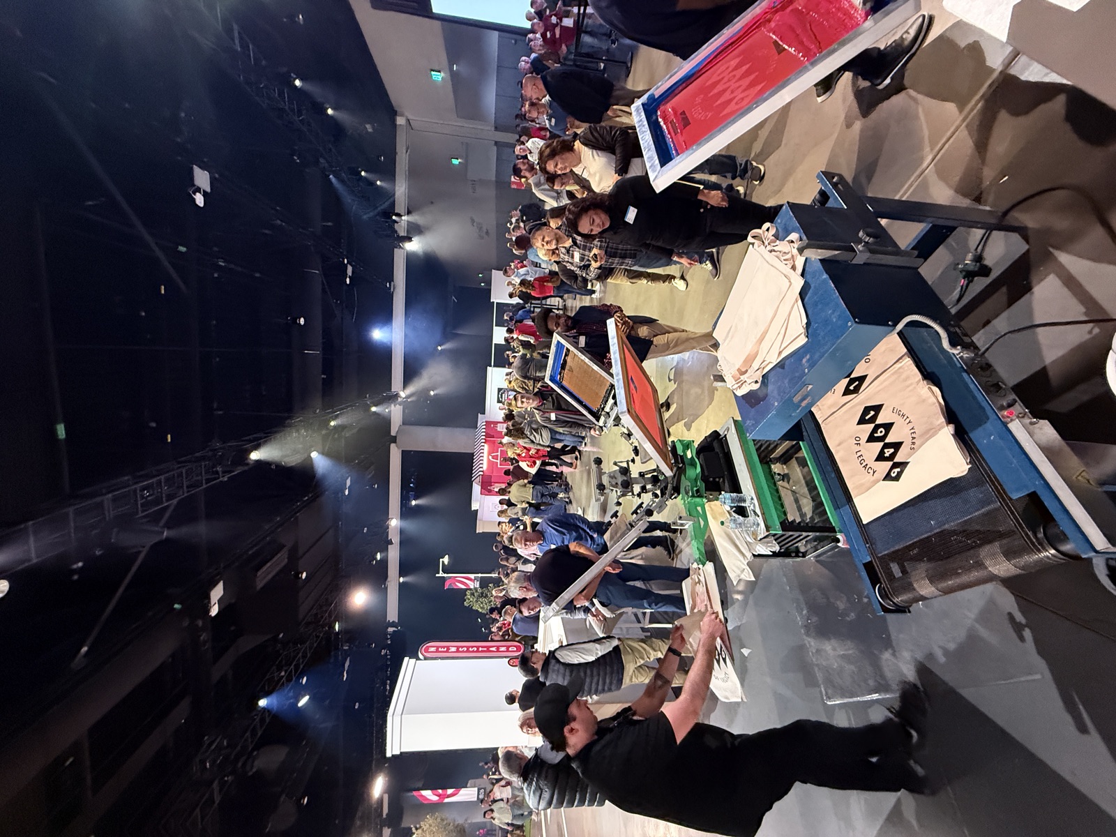 Guests lined up at a live Merch Troop activation for Event Merch Printing